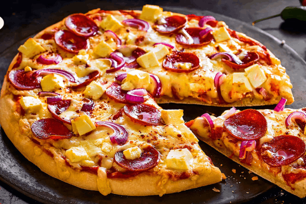 Maurizio's delicious pepperoni pizza in South Queensferry.